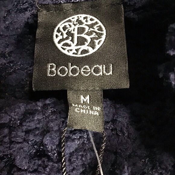 Bobeau Womens M Blue Funnel Neck Pullover Sweater Boucle Chunky Knit NWT - Picture 4 of 16